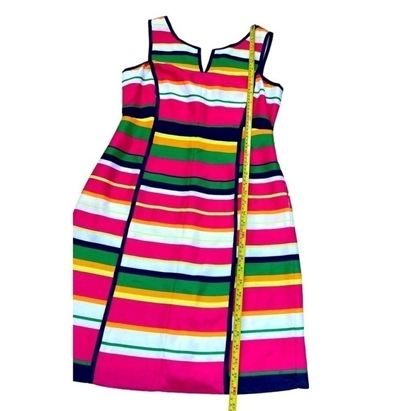 Laundry by Shelli Segal bold multi color stripe fitted shift dress - Picture 2 of 10